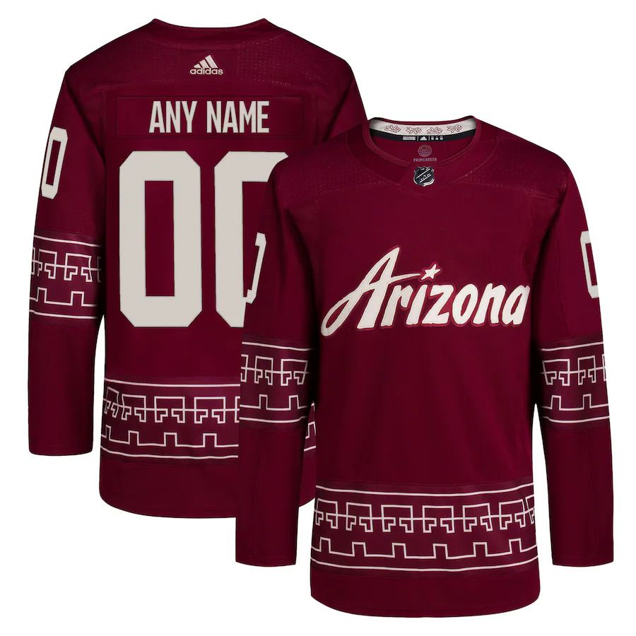 Men Arizona Coyotes adidas Garnet Alternate Authentic Pro Primegreen Custom NHL Jersey